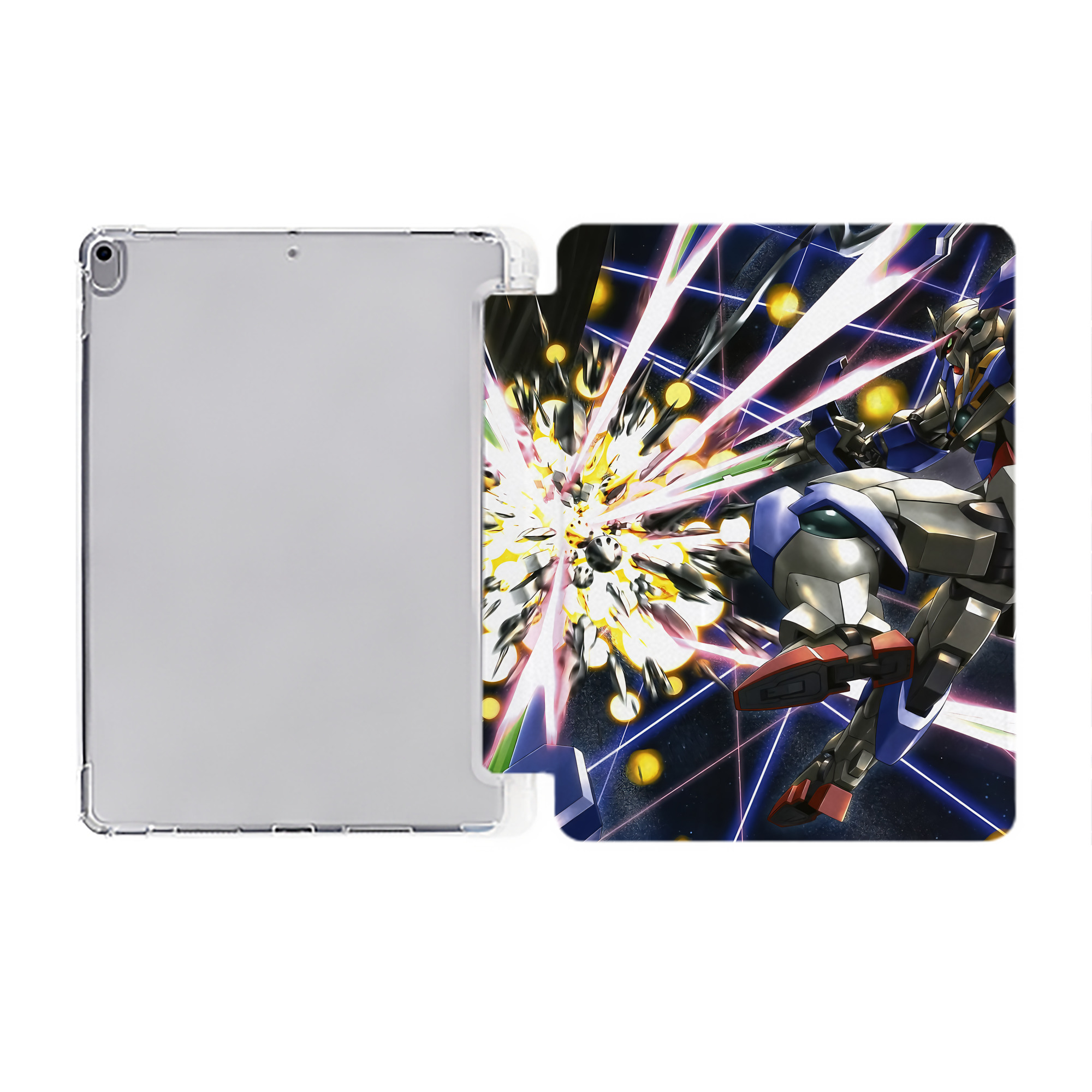 （画像用） 機動戦士ガンダム Mobile Suit Gundam IPad ケース ペン収納付き 三つ折りスタンド PUレザー×シリコン 対応機種9.5/10.5/10.9インチ